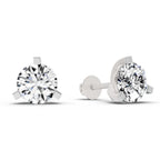 2.28 Carat 3 Prong Solitaire Diamond Stud Earrings 14K - White Gold