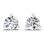 2.28 Carat 3 Prong Solitaire Diamond Stud Earrings 14K - White Gold