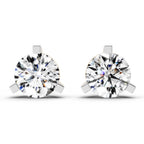 2.28 Carat 3 Prong Solitaire Diamond Stud Earrings 14K