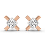 0.51 Carat Round Solitaire Stud Earrings 14K - Rose Gold