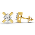 0.51 Carat Round Solitaire Stud Earrings 14K