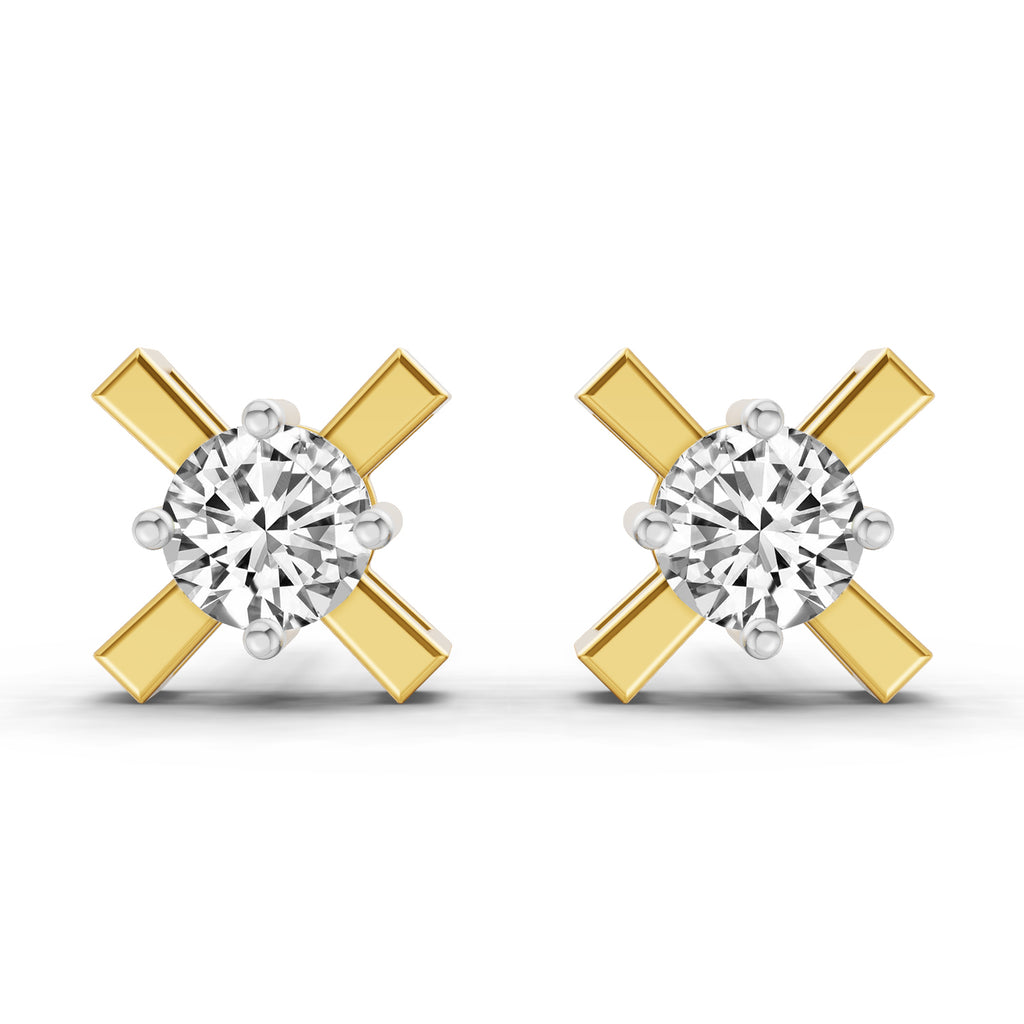 0.51 Carat Round Solitaire Stud Earrings 14K