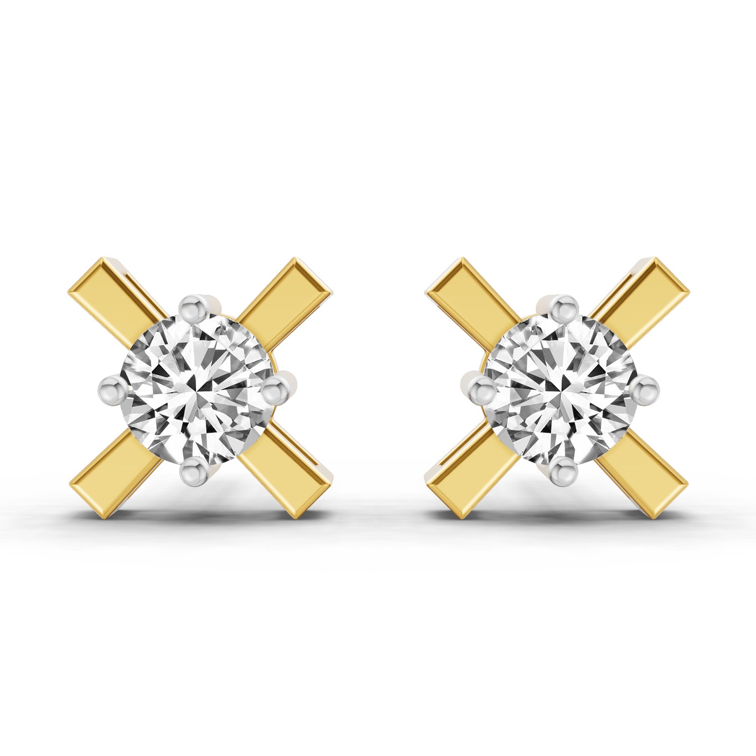 0.51 Carat Round Solitaire Stud Earrings 14K