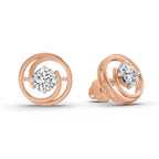 0.64 Carat Round Stud Earrings 14K - Rose Gold