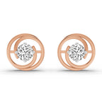 0.64 Carat Round Stud Earrings 14K - Rose Gold