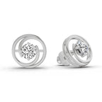 0.64 Carat Round Stud Earrings 14K - White Gold