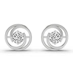 0.64 Carat Round Stud Earrings 14K - White Gold