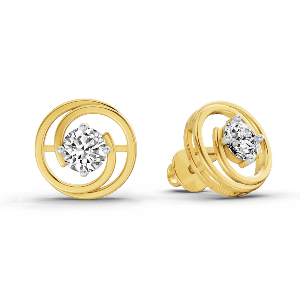 0.64 Carat Round Stud Earrings 14K