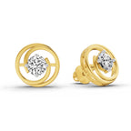 0.64 Carat Round Stud Earrings 14K