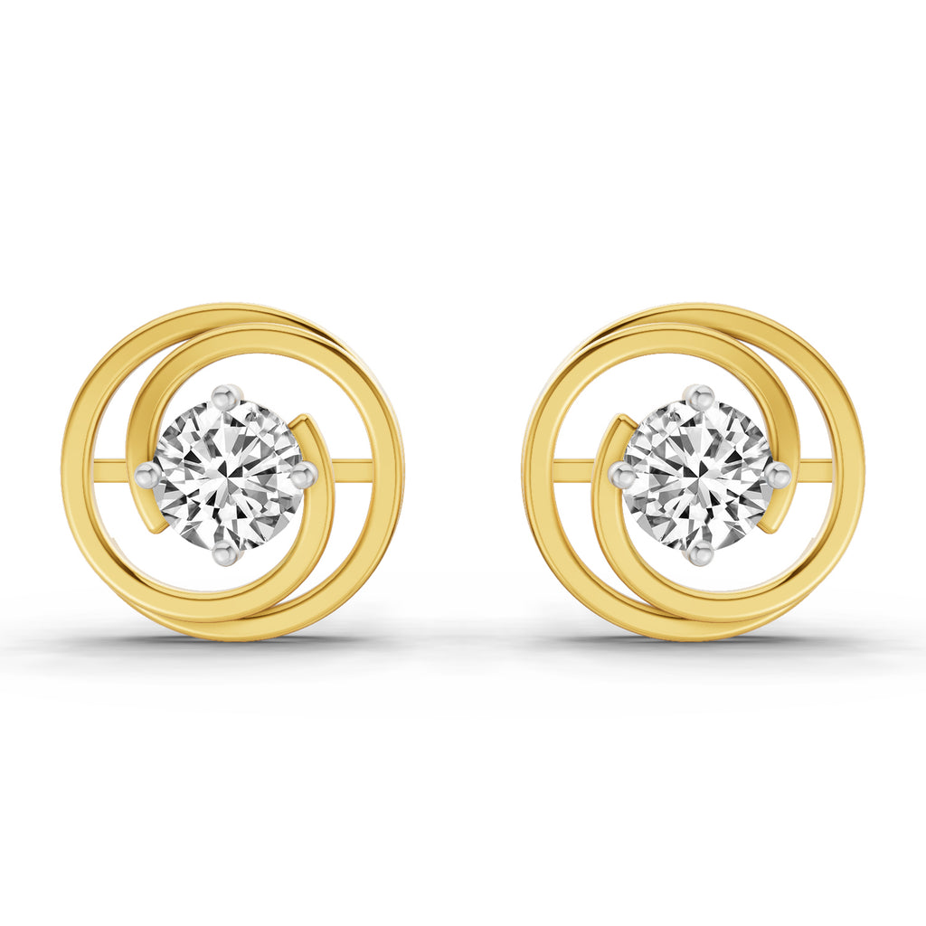 0.64 Carat Round Stud Earrings 14K