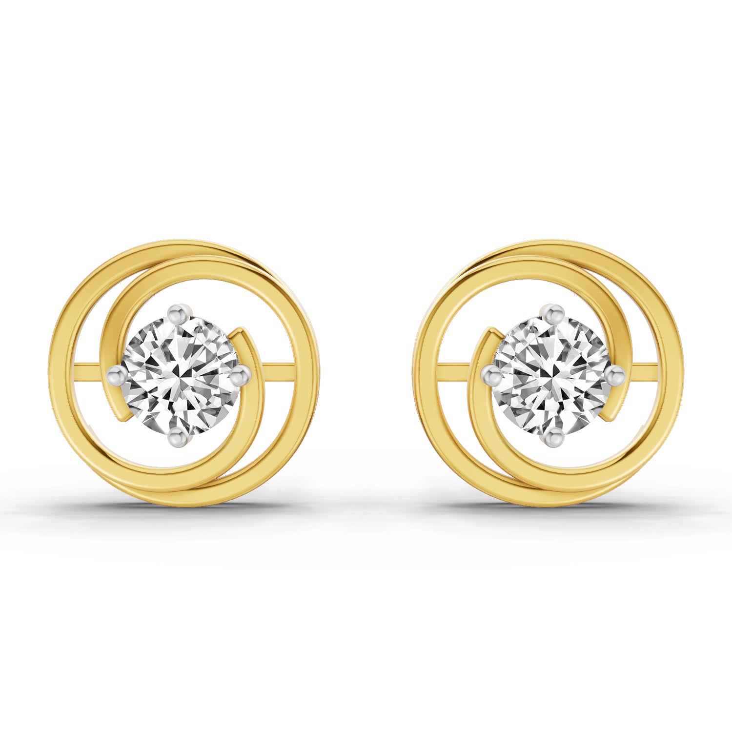 0.64 Carat Round Stud Earrings 14K