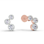 0.66 Carat Bezel Set Stud Earrings 14K - Rose Gold
