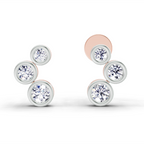 0.66 Carat Bezel Set Stud Earrings 14K - Rose Gold