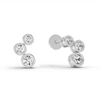 0.66 Carat Bezel Set Stud Earrings 14K - White Gold