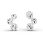 0.66 Carat Bezel Set Stud Earrings 14K - White Gold