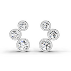 0.66 Carat Bezel Set Stud Earrings 14K - White Gold