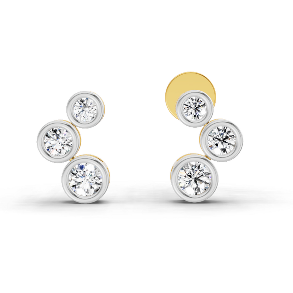0.66 Carat Bezel Set Stud Earrings 14K
