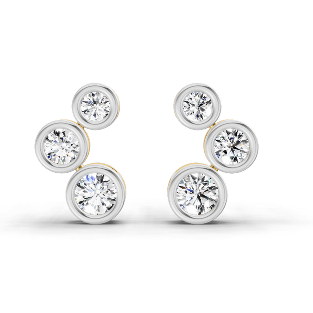0.66 Carat Bezel Set Stud Earrings 14K