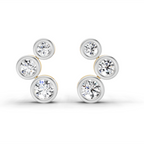0.66 Carat Bezel Set Stud Earrings 14K