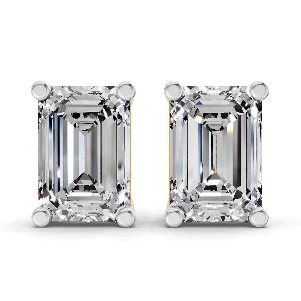 6.1 Carat 14K Gold Emerald Stud Earring