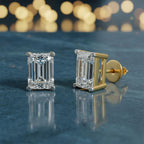 6.1 Carat 14K Gold Emerald Stud Earring