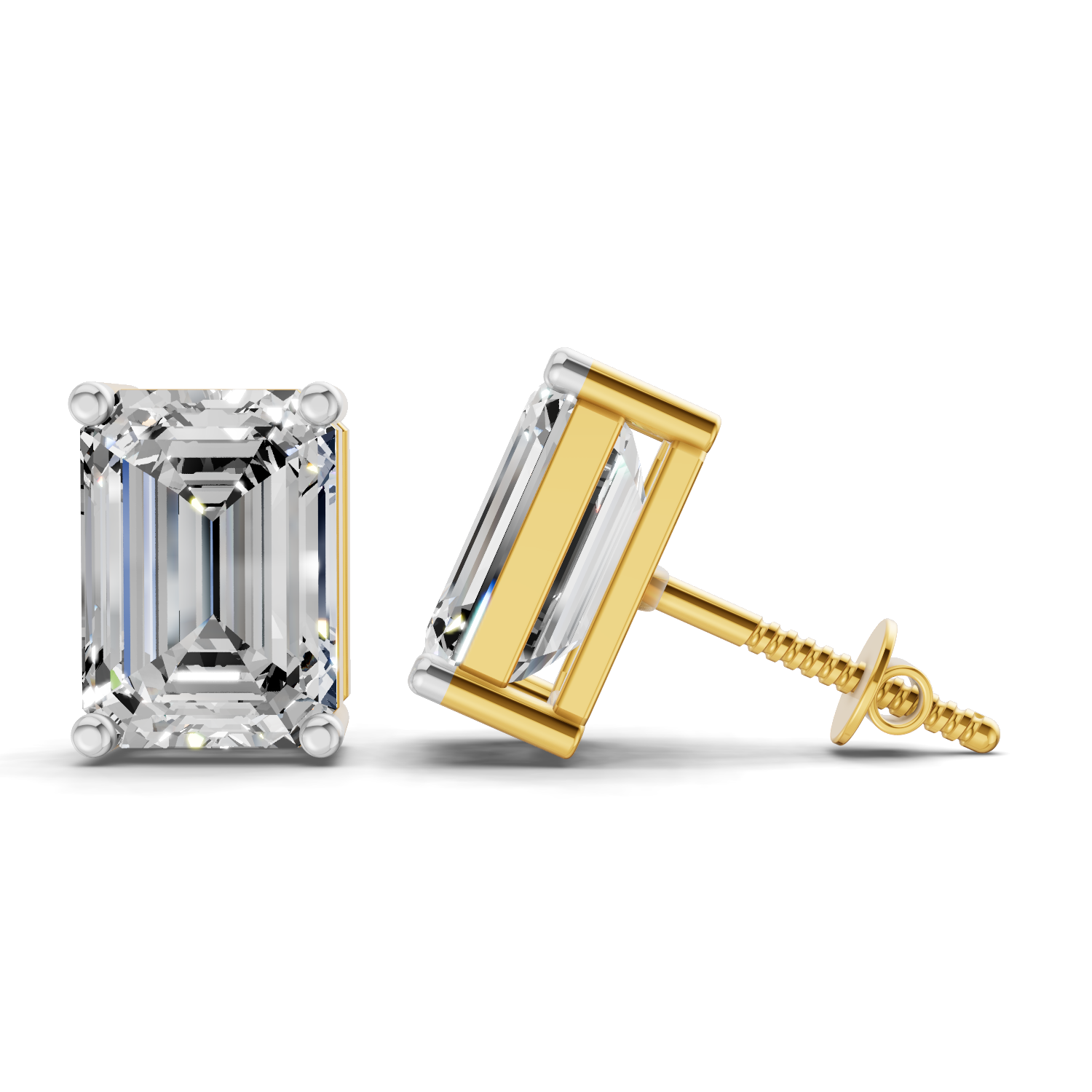 7.34 Carat 14K Gold Emerald Brillance Earring