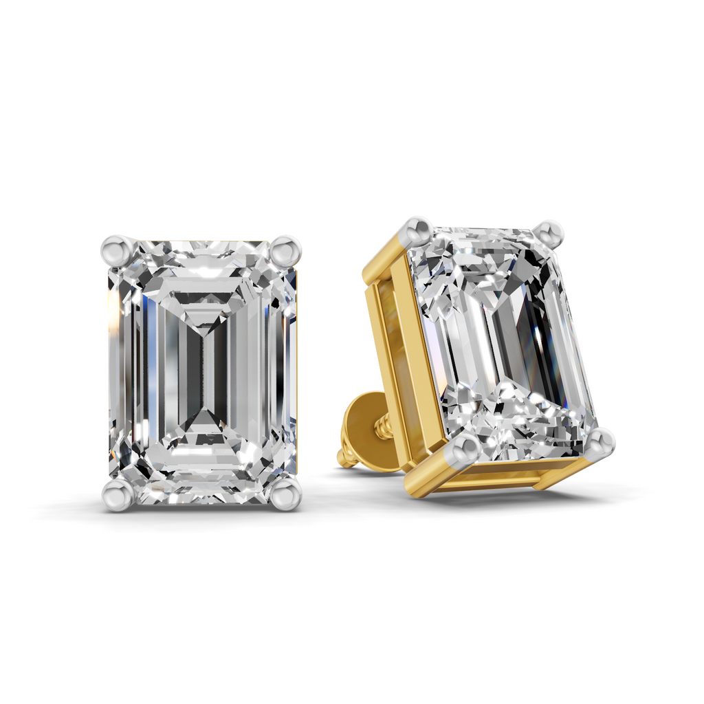 7.34 Carat 14K Gold Emerald Brillance Earring