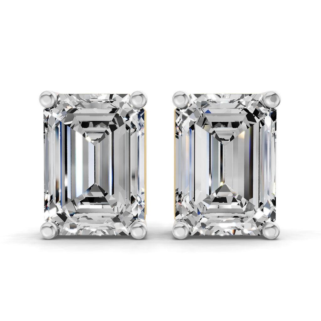 7.34 Carat 14K Gold Emerald Brillance Earring