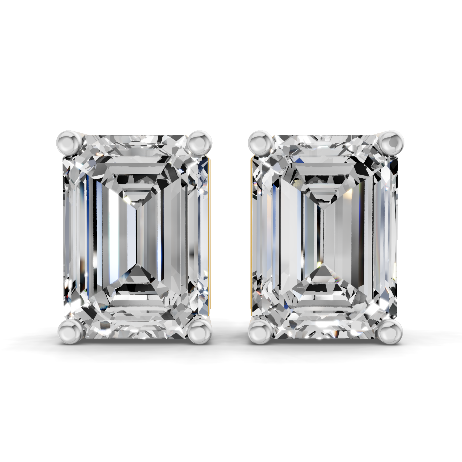 7.34 Carat 14K Gold Emerald Brillance Earring