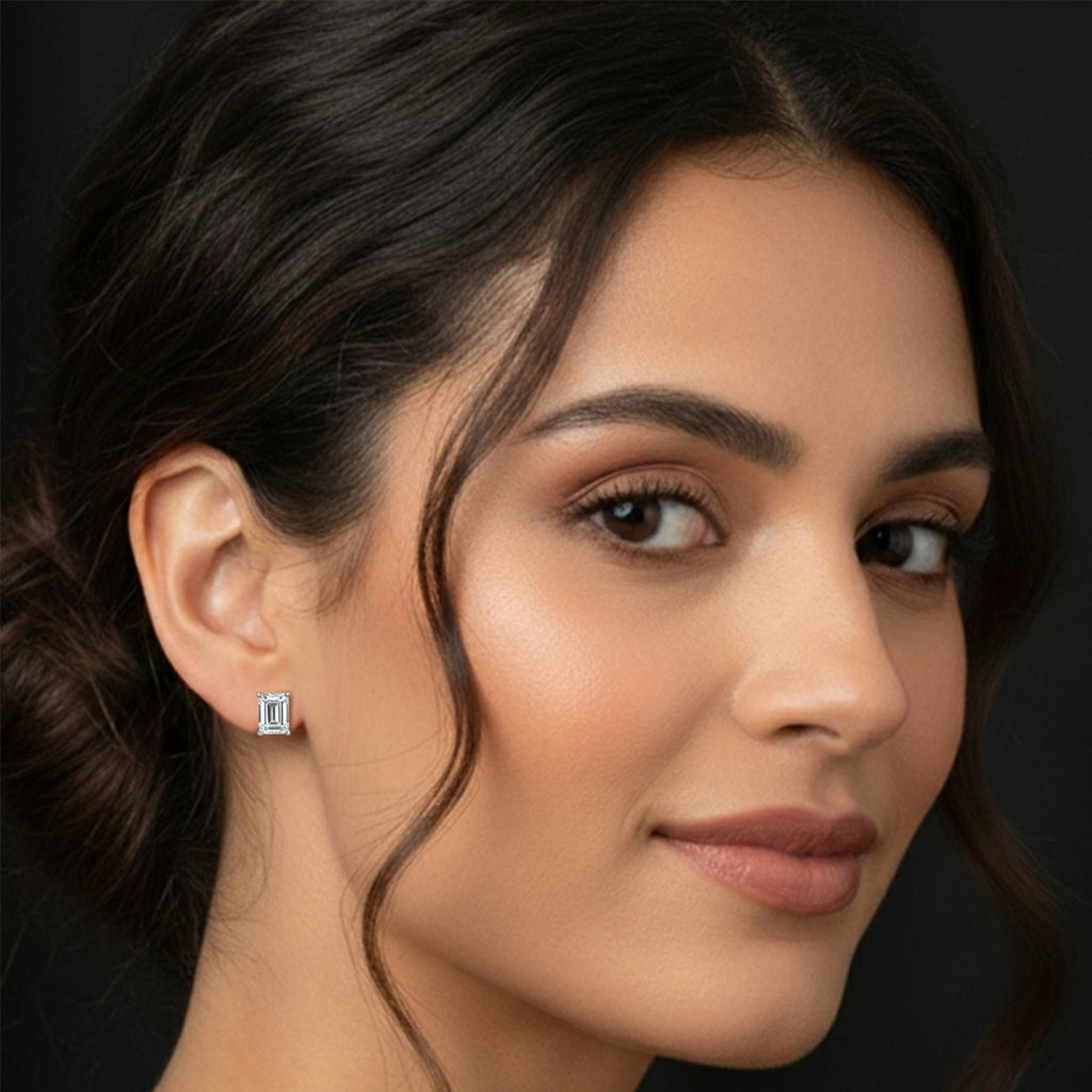 7.34 Carat 14K Gold Emerald Brillance Earring