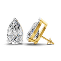 7.35 Carat 14K Gold Pear Stud Earring