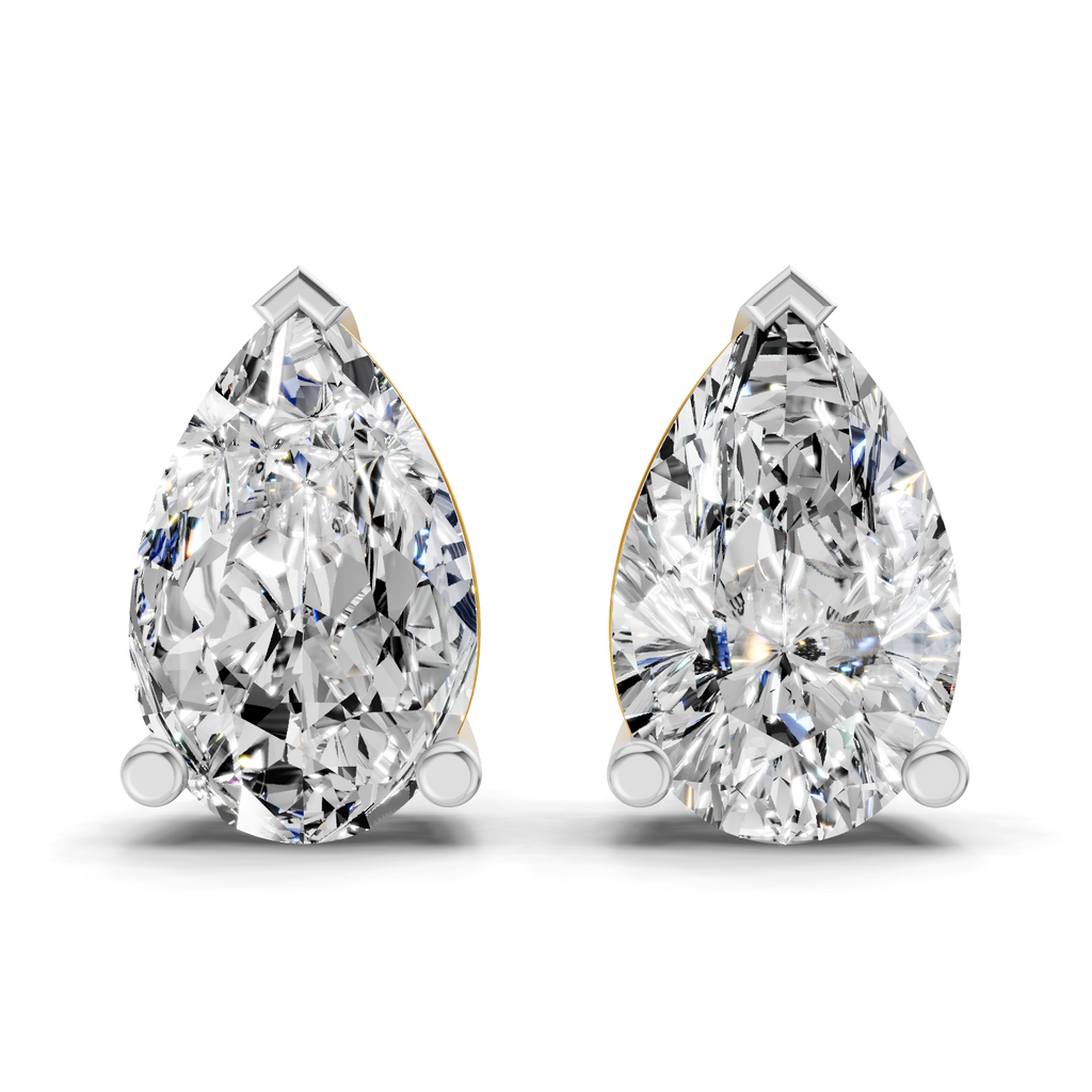 7.35 Carat 14K Gold Pear Stud Earring