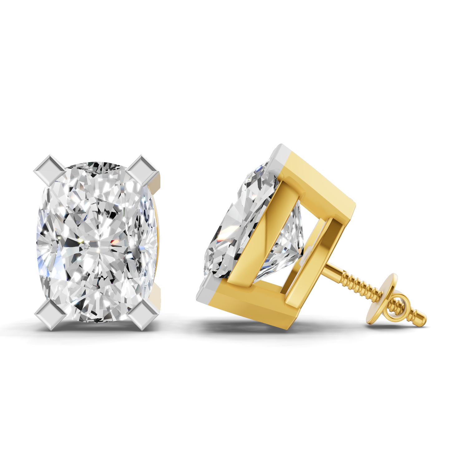 6.01 Carat 14K Gold Cushion Dazzle