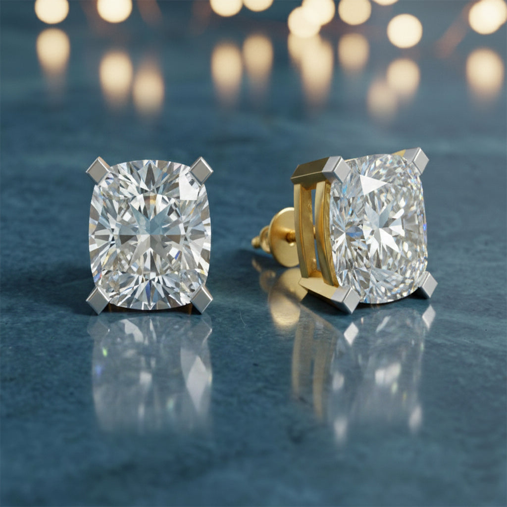 6.01 Carat 14K Gold Cushion Dazzle