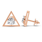 1 Carat Diamond Solitaire Stud Earrings 14K Sparkles - Rose Gold