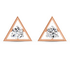 1 Carat Diamond Solitaire Stud Earrings 14K Sparkles - Rose Gold