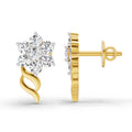 0.97 Carat Diamond Floral Stud Earrings 14K Sparkles