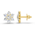 0.98 Carat Diamond Floral Cluster Stud Earrings 14K