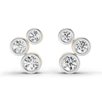 0.67 Carat Round 3 Stone Earrings 14K