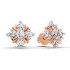 0.98 Carat Diamond Stud Earrings 14K Sparkles - Rose Gold
