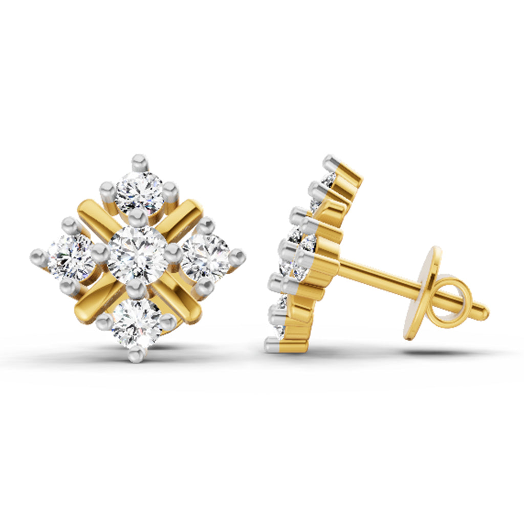 0.98 Carat Diamond Stud Earrings 14K Sparkles