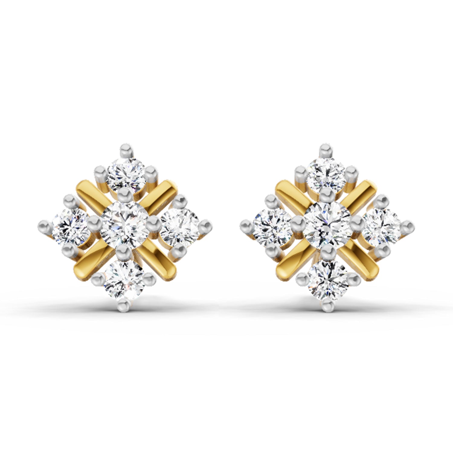 0.98 Carat Diamond Stud Earrings 14K Sparkles