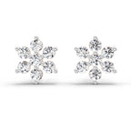 0.62 Carat Diamond Flower Cluster Stud Earrings 14K - Rose Gold