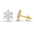 0.62 Carat Diamond Flower Cluster Stud Earrings 14K