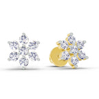 0.62 Carat Diamond Flower Cluster Stud Earrings 14K