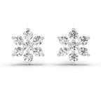 0.62 Carat Diamond Flower Cluster Stud Earrings 14K