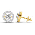 0.95 Carat Halo Diamond Stud Earrings 14K Sparkles