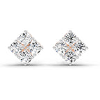 0.85 Carat Diamond Square Stud Earrings 14K - Rose Gold