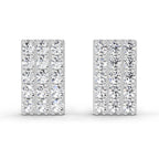 0.75 Carat Diamond Rectangle Cluster Stud Earrings 14K - Rose Gold