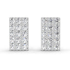0.75 Carat Diamond Rectangle Cluster Stud Earrings 14K